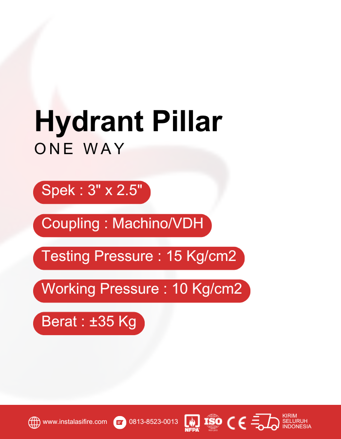 spesifikasi hydrant pillar one way
