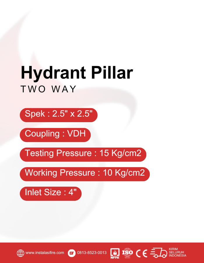 spesifikasi hydrant pillar two way VDH