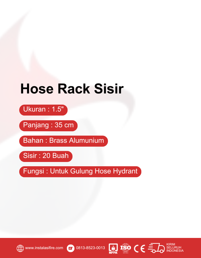 spesifikasi rack sisir untuk fire hose / selang hydrant